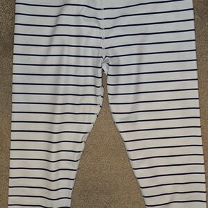 Brand New Never Worn KIAVA Navy and White Striped Athletic Capris